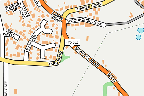 FY5 5JZ map - OS OpenMap – Local (Ordnance Survey)