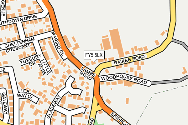 FY5 5LX map - OS OpenMap – Local (Ordnance Survey)