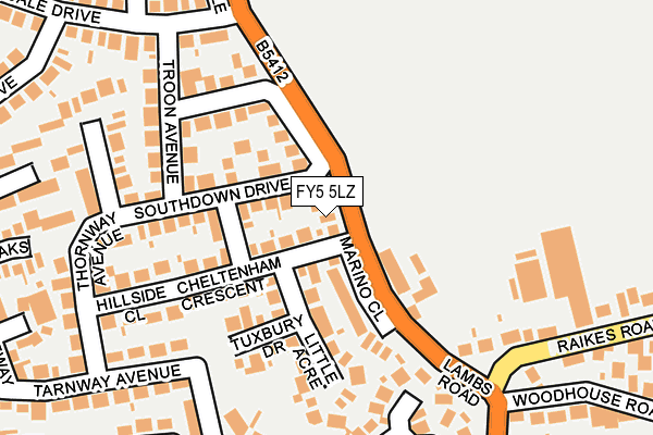 FY5 5LZ map - OS OpenMap – Local (Ordnance Survey)