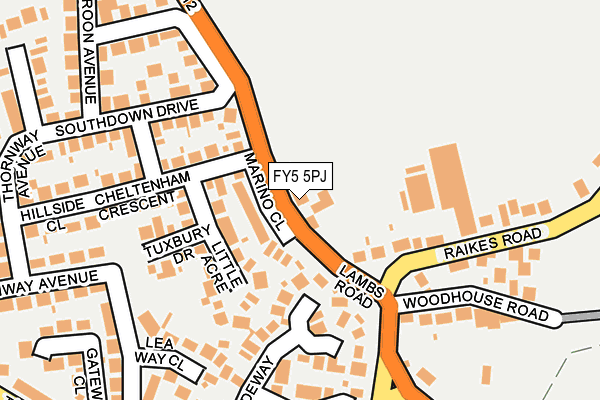 FY5 5PJ map - OS OpenMap – Local (Ordnance Survey)