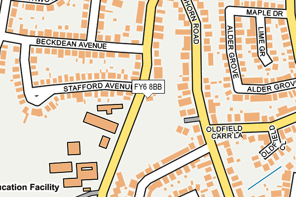 FY6 8BB map - OS OpenMap – Local (Ordnance Survey)