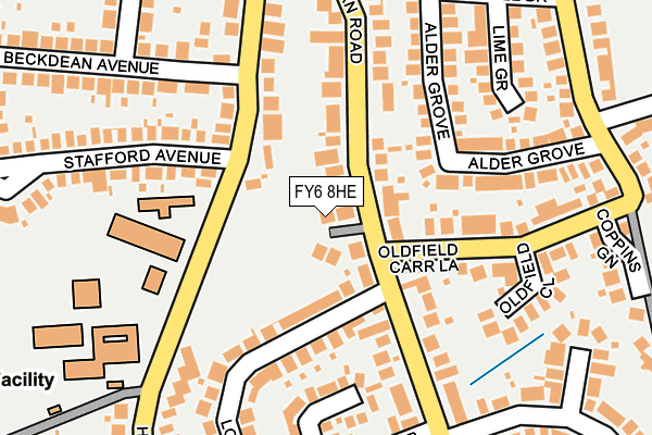 FY6 8HE map - OS OpenMap – Local (Ordnance Survey)