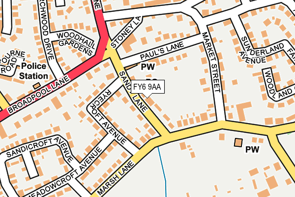 FY6 9AA map - OS OpenMap – Local (Ordnance Survey)