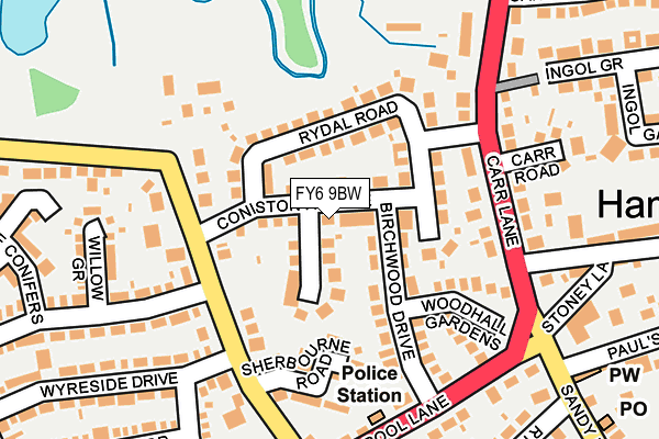 FY6 9BW map - OS OpenMap – Local (Ordnance Survey)