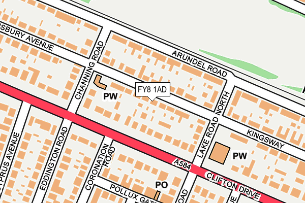 FY8 1AD map - OS OpenMap – Local (Ordnance Survey)