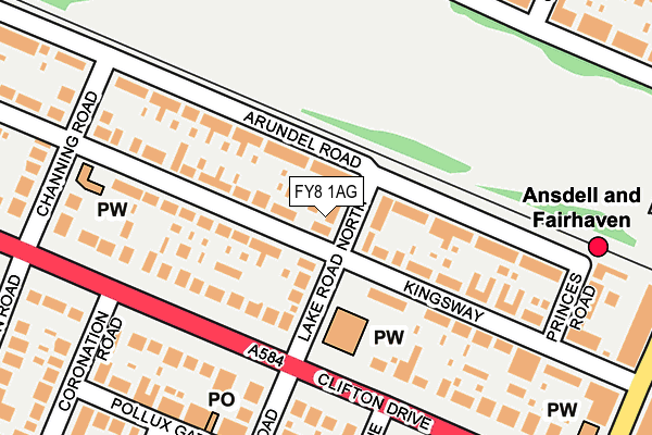 FY8 1AG map - OS OpenMap – Local (Ordnance Survey)