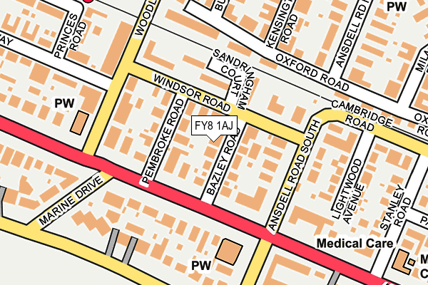 FY8 1AJ map - OS OpenMap – Local (Ordnance Survey)