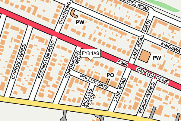 FY8 1AS map - OS OpenMap – Local (Ordnance Survey)