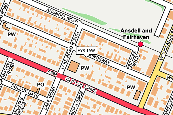 FY8 1AW map - OS OpenMap – Local (Ordnance Survey)