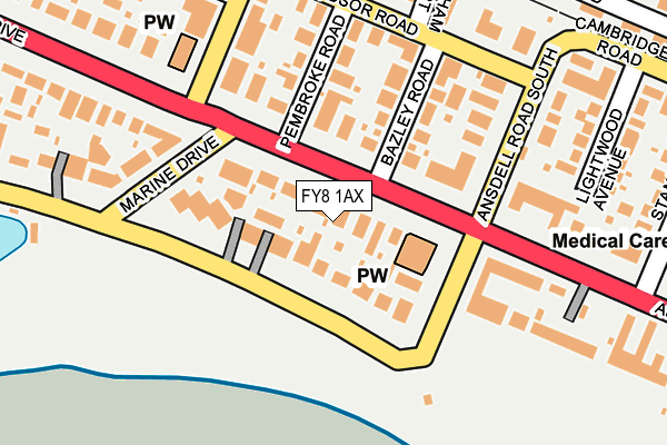 FY8 1AX map - OS OpenMap – Local (Ordnance Survey)