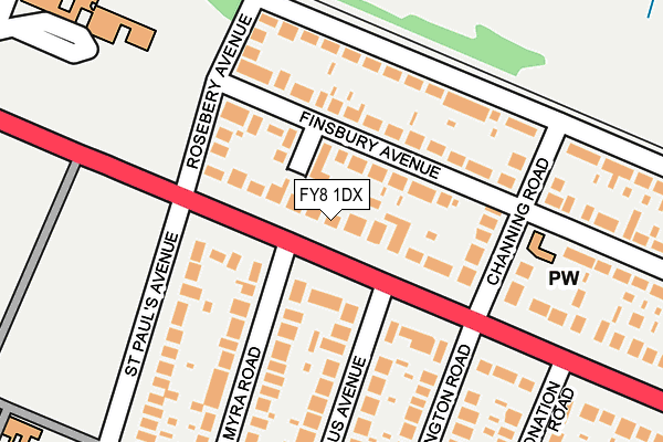 FY8 1DX map - OS OpenMap – Local (Ordnance Survey)