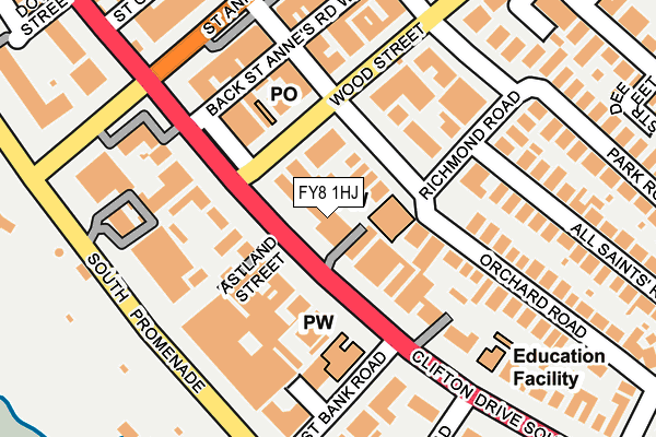 FY8 1HJ map - OS OpenMap – Local (Ordnance Survey)