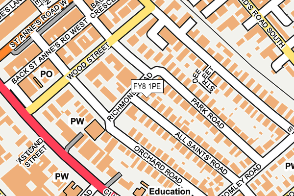 FY8 1PE map - OS OpenMap – Local (Ordnance Survey)