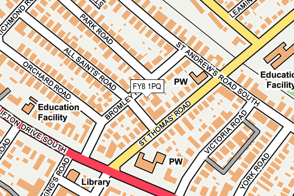 FY8 1PQ map - OS OpenMap – Local (Ordnance Survey)