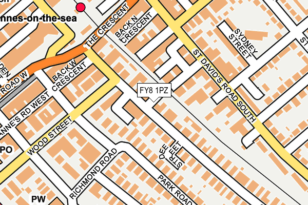 FY8 1PZ map - OS OpenMap – Local (Ordnance Survey)