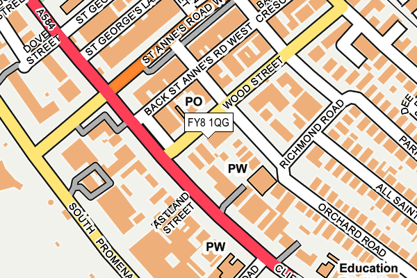 FY8 1QG map - OS OpenMap – Local (Ordnance Survey)