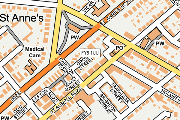 FY8 1UU map - OS OpenMap – Local (Ordnance Survey)