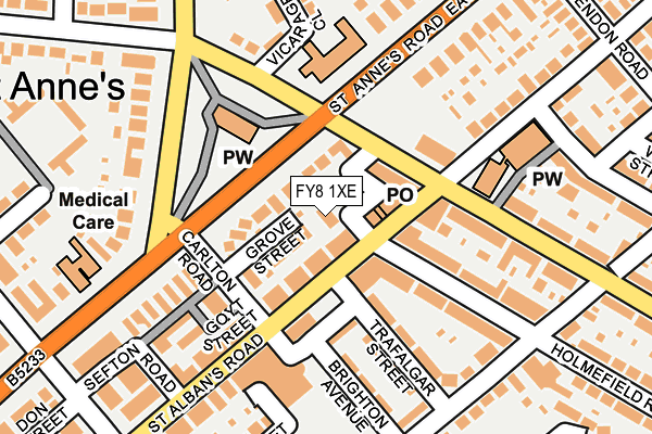 FY8 1XE map - OS OpenMap – Local (Ordnance Survey)
