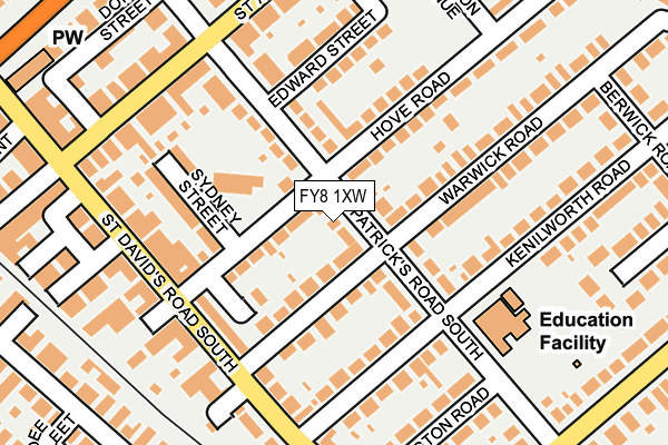 FY8 1XW map - OS OpenMap – Local (Ordnance Survey)