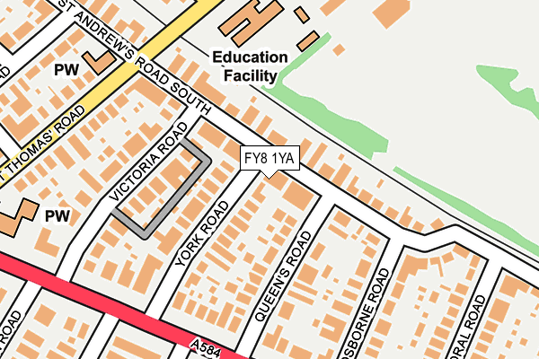 FY8 1YA map - OS OpenMap – Local (Ordnance Survey)