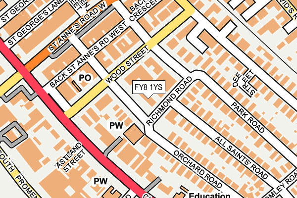 FY8 1YS map - OS OpenMap – Local (Ordnance Survey)