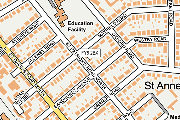 FY8 2BX map - OS OpenMap – Local (Ordnance Survey)