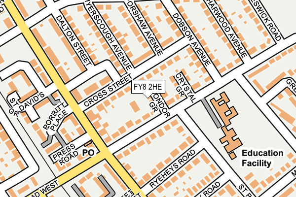 FY8 2HE map - OS OpenMap – Local (Ordnance Survey)