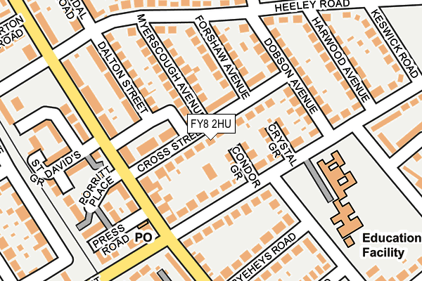 FY8 2HU map - OS OpenMap – Local (Ordnance Survey)