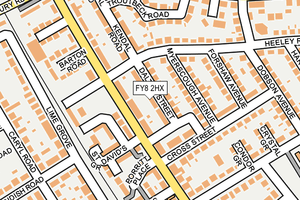 FY8 2HX map - OS OpenMap – Local (Ordnance Survey)