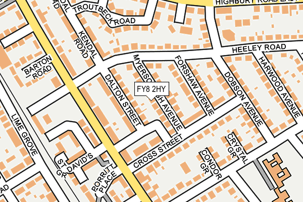 FY8 2HY map - OS OpenMap – Local (Ordnance Survey)