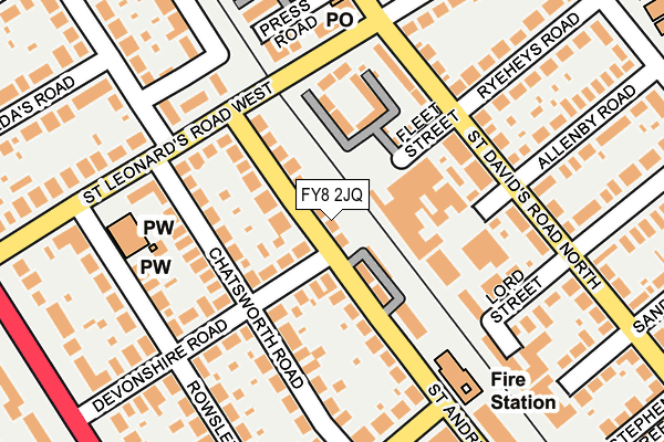 FY8 2JQ map - OS OpenMap – Local (Ordnance Survey)