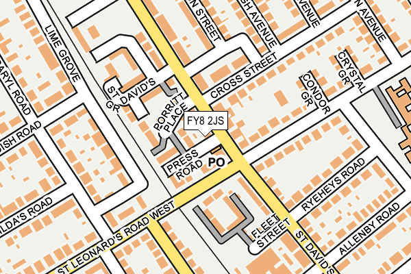 FY8 2JS map - OS OpenMap – Local (Ordnance Survey)