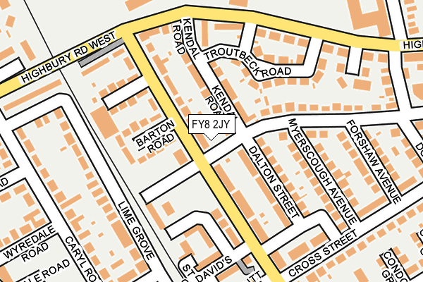 FY8 2JY map - OS OpenMap – Local (Ordnance Survey)