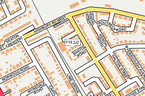 FY8 2JZ map - OS OpenMap – Local (Ordnance Survey)