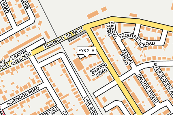 FY8 2LA map - OS OpenMap – Local (Ordnance Survey)