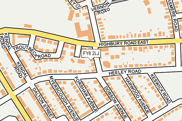 FY8 2LJ map - OS OpenMap – Local (Ordnance Survey)