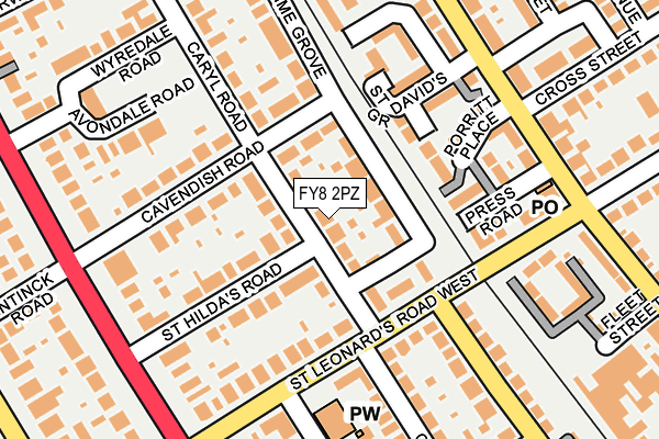 FY8 2PZ map - OS OpenMap – Local (Ordnance Survey)