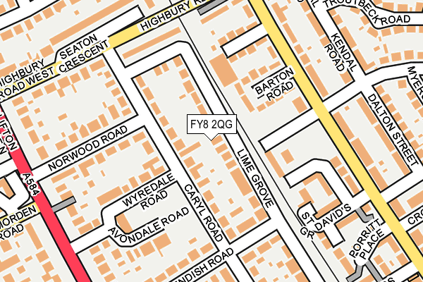 FY8 2QG map - OS OpenMap – Local (Ordnance Survey)