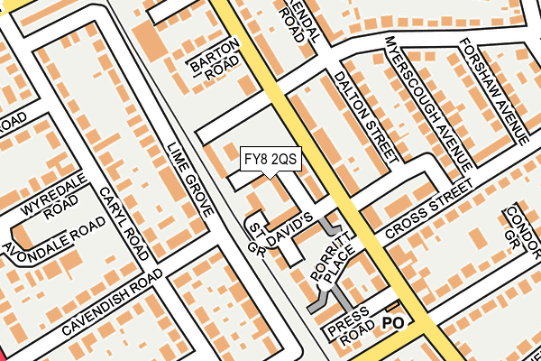 FY8 2QS map - OS OpenMap – Local (Ordnance Survey)