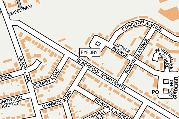 FY8 3BY map - OS OpenMap – Local (Ordnance Survey)