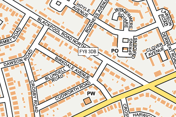 FY8 3DB map - OS OpenMap – Local (Ordnance Survey)