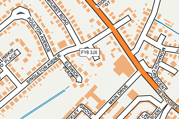 FY8 3JX map - OS OpenMap – Local (Ordnance Survey)
