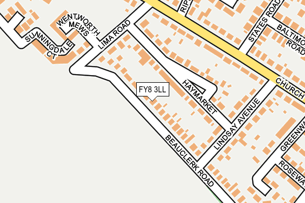 FY8 3LL map - OS OpenMap – Local (Ordnance Survey)