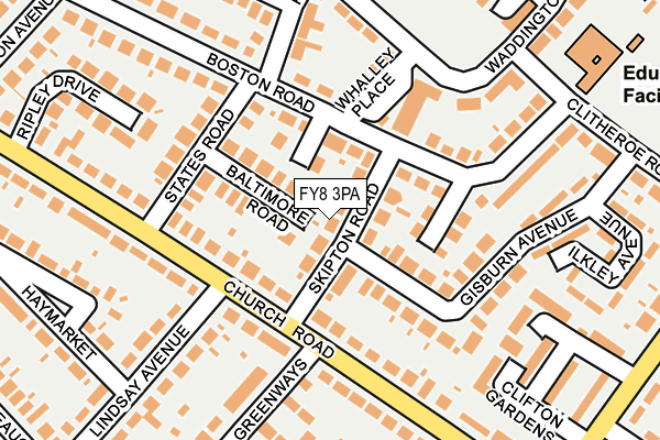 FY8 3PA map - OS OpenMap – Local (Ordnance Survey)