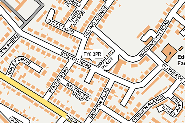FY8 3PR map - OS OpenMap – Local (Ordnance Survey)
