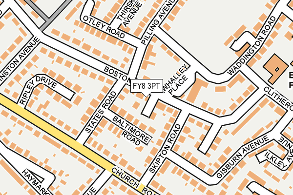 FY8 3PT map - OS OpenMap – Local (Ordnance Survey)