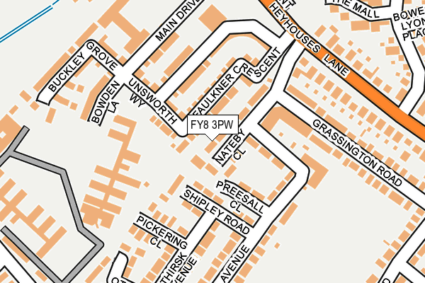 FY8 3PW map - OS OpenMap – Local (Ordnance Survey)