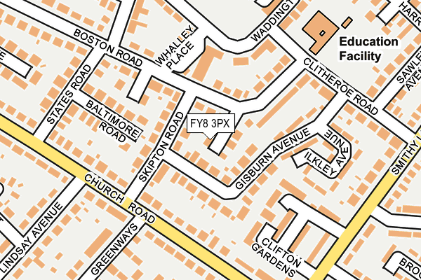 FY8 3PX map - OS OpenMap – Local (Ordnance Survey)