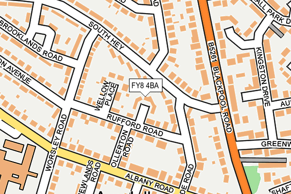 FY8 4BA map - OS OpenMap – Local (Ordnance Survey)