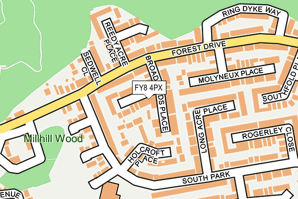 FY8 4PX map - OS OpenMap – Local (Ordnance Survey)